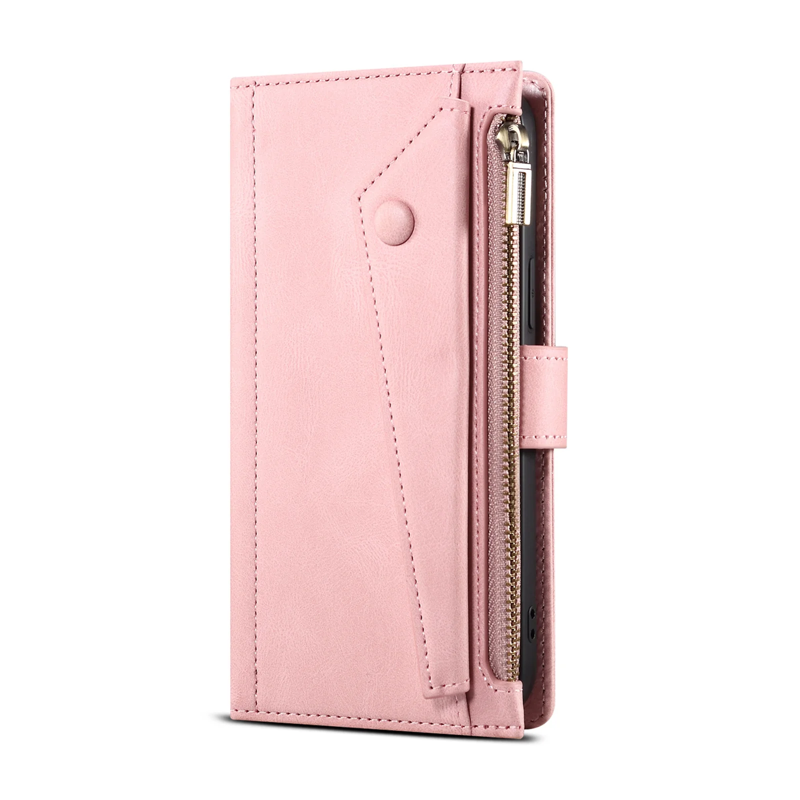 [With Lanyard][With Card Slot] Motorola Moto G34 Leather Zipper Shockproof Wallet Series Case - Image 18