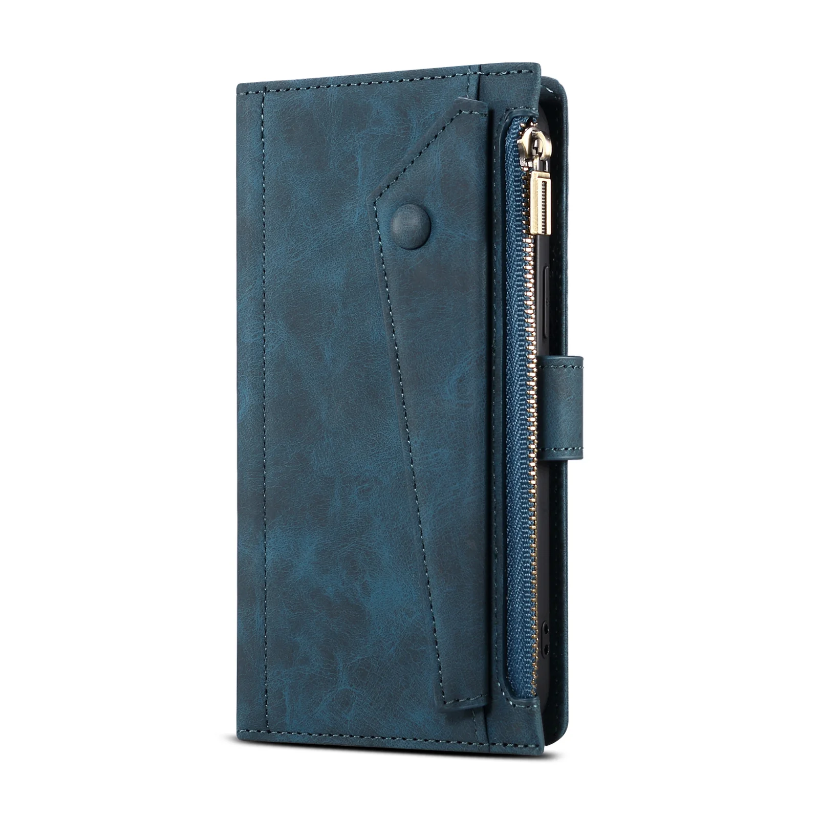[With Lanyard][With Card Slot] Motorola Moto G34 Leather Zipper Shockproof Wallet Series Case - Image 19