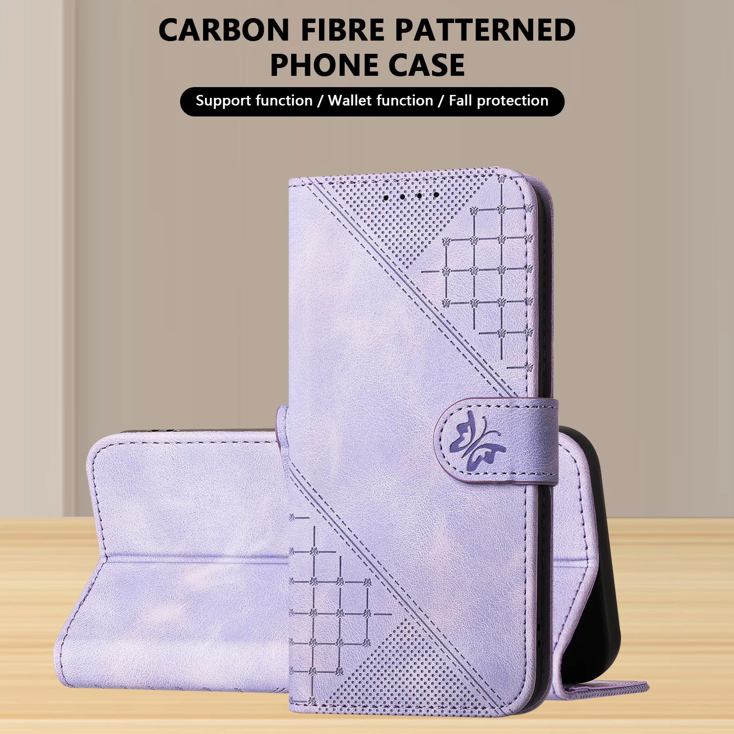 [With Lanyard][With Card Slot] Samsung Galaxy S21/Ultra/Plus/FE Matte Butterfly Print Wallet Case - Image 10