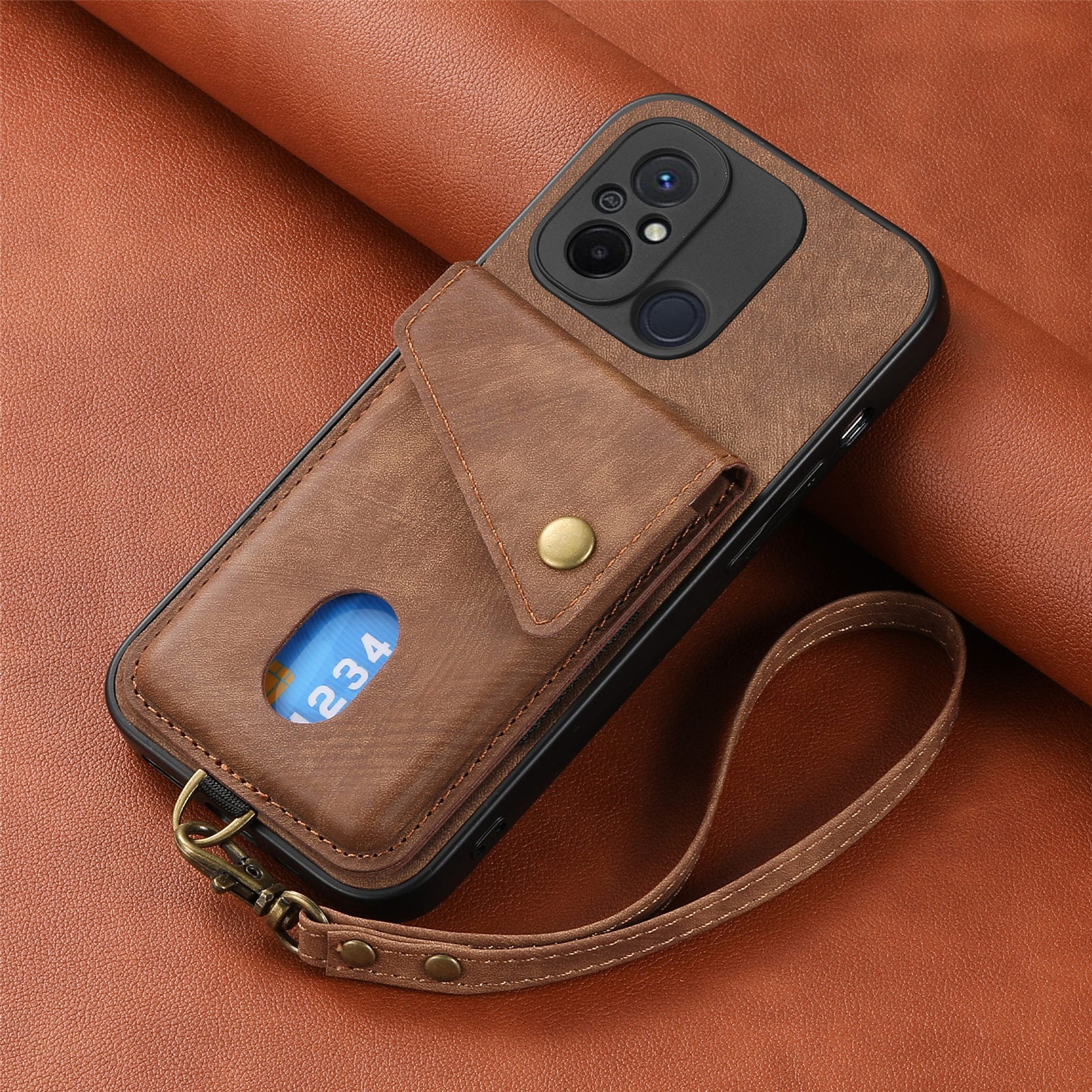 [With Lanyard] Xiaomi Redmi K50/Pro Leather Card Holder Full-Wrap Shockproof Wallet Series Case - Image 13