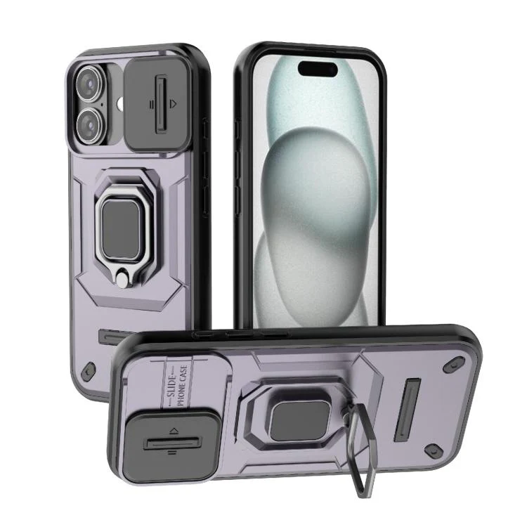 [With Lens Cover][Built-in Stand] Apple iPhone 17/Air/Pro/Max - Shield Shockproof Rugged Heavy Duty Case - Image 17