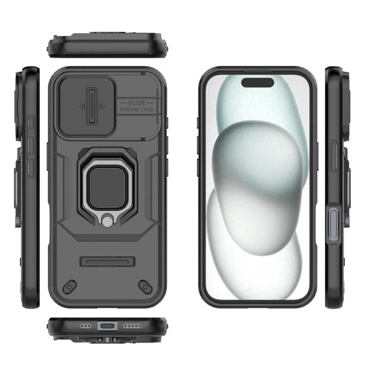 [With Lens Cover][Built-in Stand] Apple iPhone 17/Air/Pro/Max - Shield Shockproof Rugged Heavy Duty Case - Image 3
