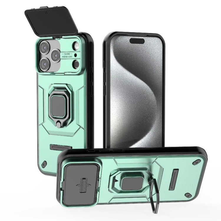 [With Lens Cover][Built-in Stand] Apple iPhone 17/Air/Pro/Max - Shield Shockproof Rugged Heavy Duty Case - Image 8