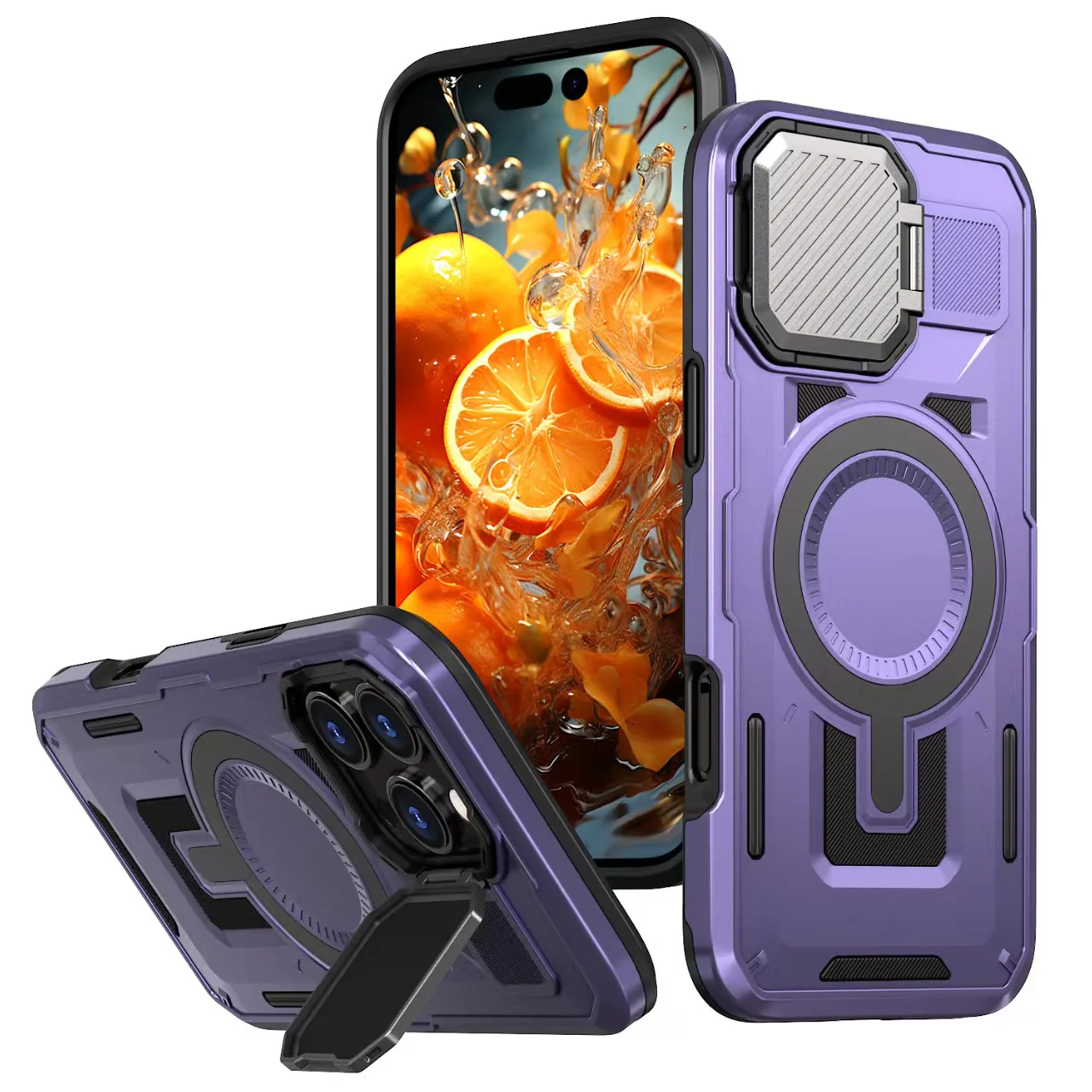 [With Lens Cover][Magsafe Compatible] Apple iPhone 15/Plus/Pro/Pro Max - Military Rugged Shield Heavy Duty Drop Proof Case - Image 11