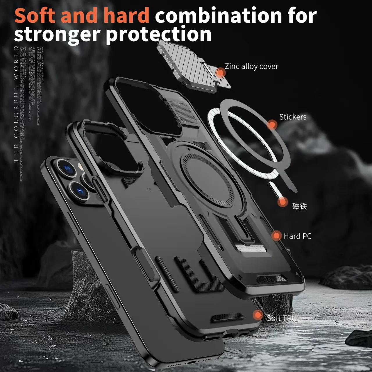 [With Lens Cover][Magsafe Compatible] Apple iPhone 15/Plus/Pro/Pro Max - Military Rugged Shield Heavy Duty Drop Proof Case - Image 12