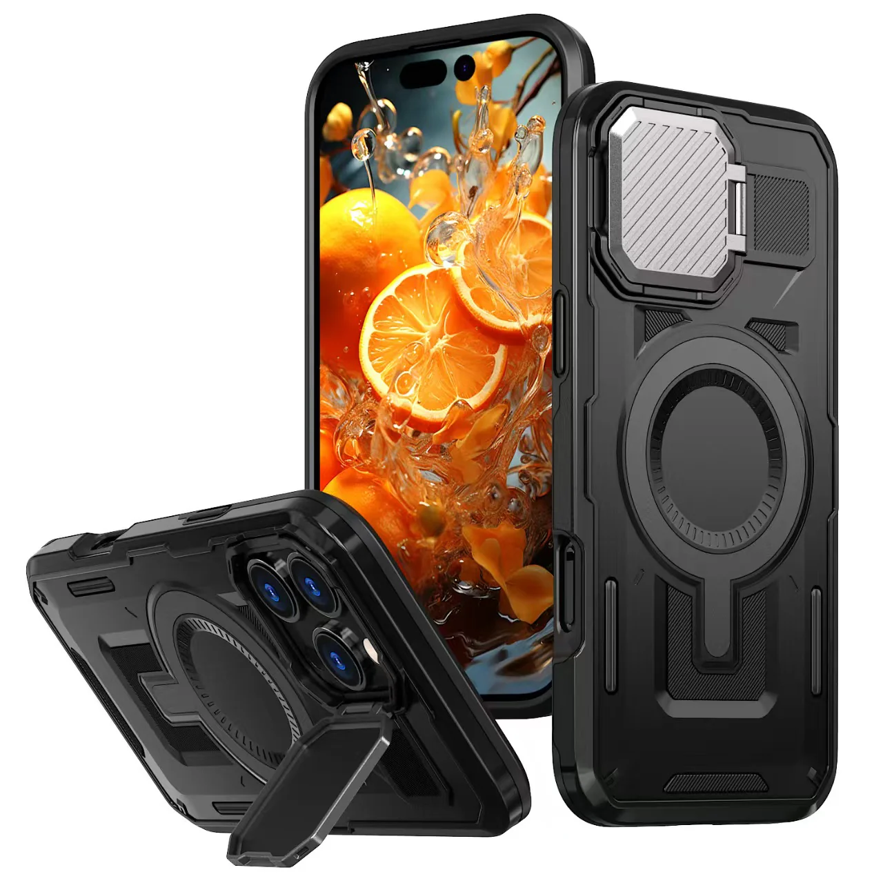 [With Lens Cover][Magsafe Compatible] Apple iPhone 15/Plus/Pro/Pro Max - Military Rugged Shield Heavy Duty Drop Proof Case - Image 13