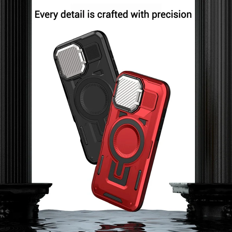 [With Lens Cover][Magsafe Compatible] Apple iPhone 15/Plus/Pro/Pro Max - Military Rugged Shield Heavy Duty Drop Proof Case - Image 4