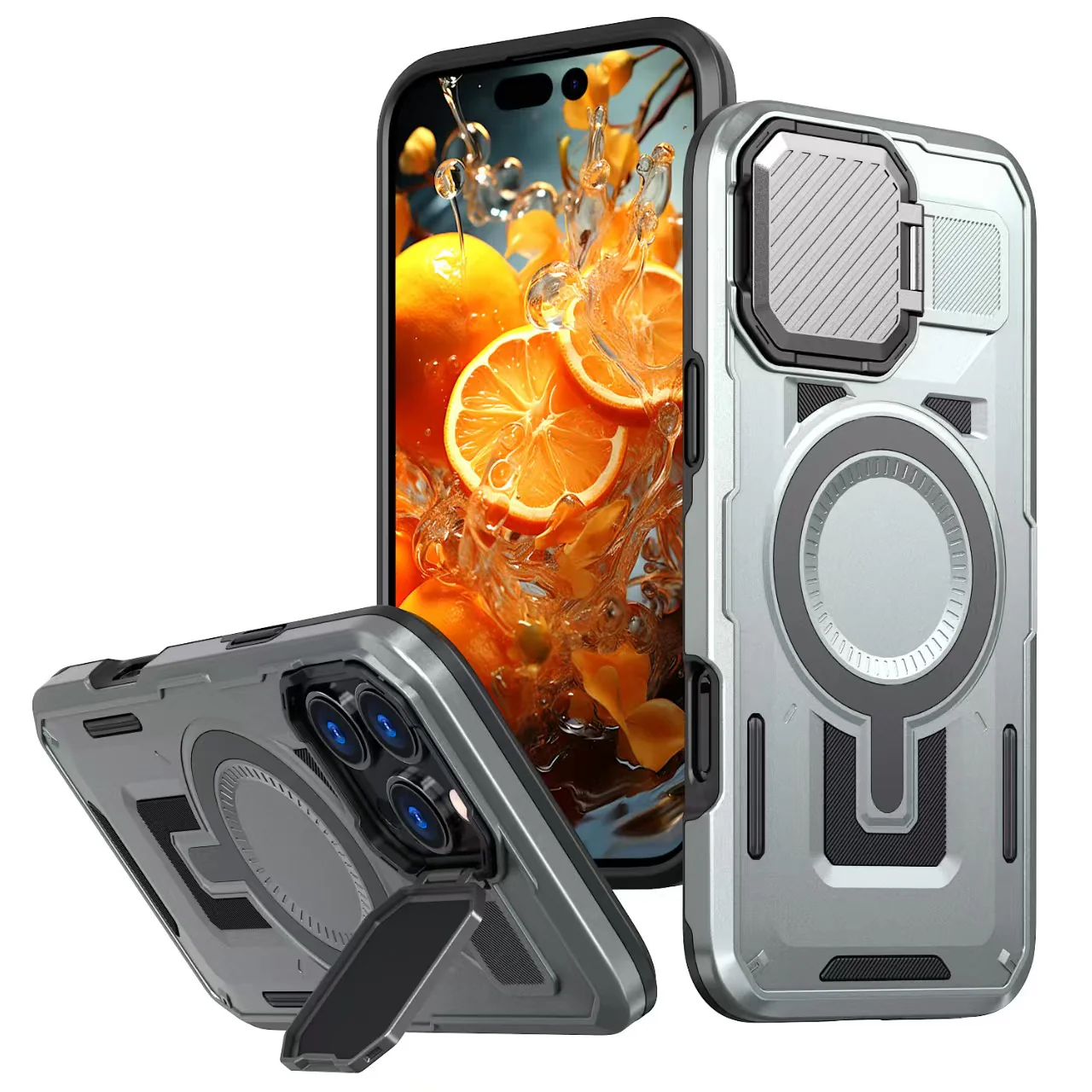 [With Lens Cover][Magsafe Compatible] Apple iPhone 15/Plus/Pro/Pro Max - Military Rugged Shield Heavy Duty Drop Proof Case - Image 7