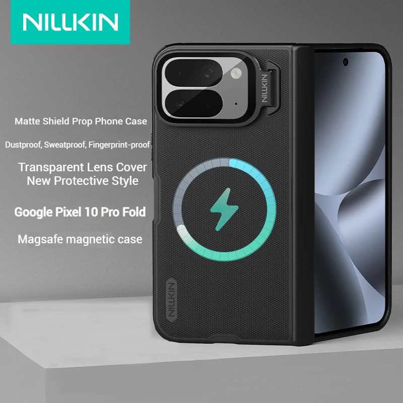 [With Lens Holder] [Magsafe Compatible] Google Pixel 10 Pro Fold - Nillkin Matte Shield Stand Protective Case with Magnetic Foldable Design - Image 4