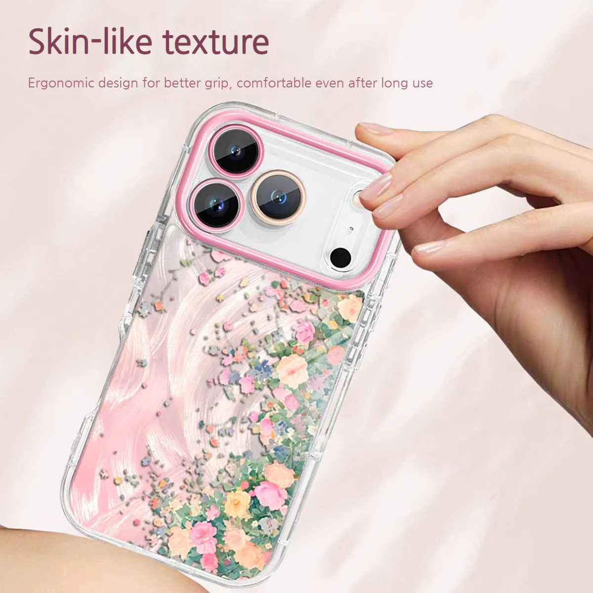 [With Pearl Lanyard] Apple iPhone 16/Plus/Pro/Pro Max - Floral Airbag Shockproof Protective Case - Image 2