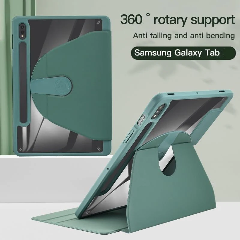 [With Pen Holder] Samsung Galaxy Tab S6 Lite 10.4" (2022) 360 Degree Swiveling Stand Shockproof Cover Case - Image 11