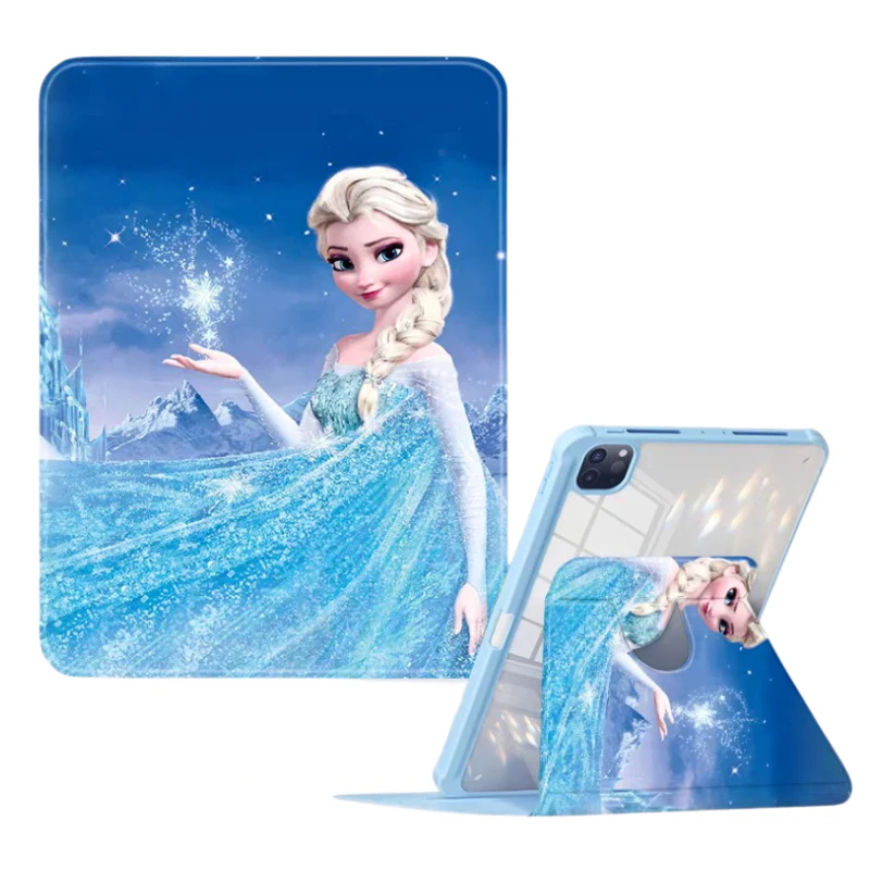 [With Pen Slot] Apple iPad Mini 6/7 8.3'' 6/7th Gen (2021/2024) Elsa Princess Rotatable Shockproof Acrylic Protective Case