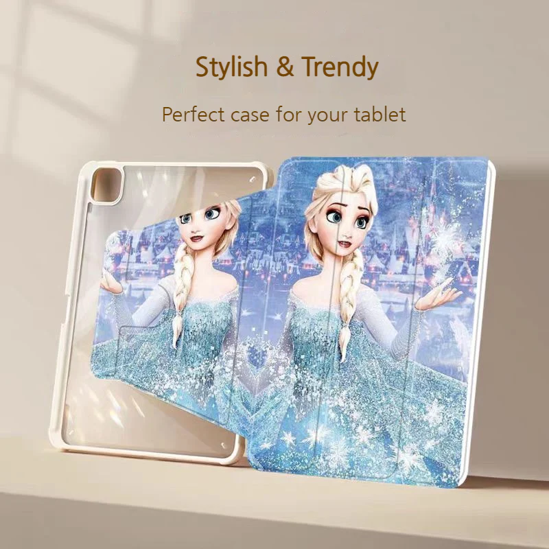 [With Pen Slot] Apple iPad Mini 6/7 8.3'' 6/7th Gen (2021/2024) Elsa Princess Rotatable Shockproof Acrylic Protective Case - Image 5