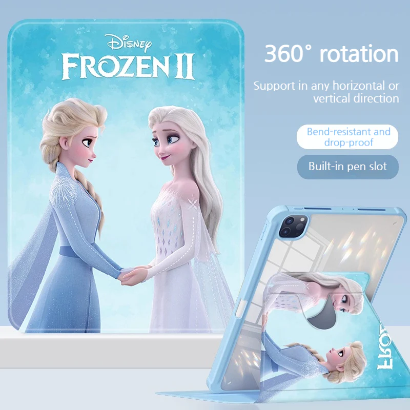 [With Pen Slot] Apple iPad Mini 6/7 8.3'' 6/7th Gen (2021/2024) Elsa Princess Rotatable Shockproof Acrylic Protective Case - Image 9