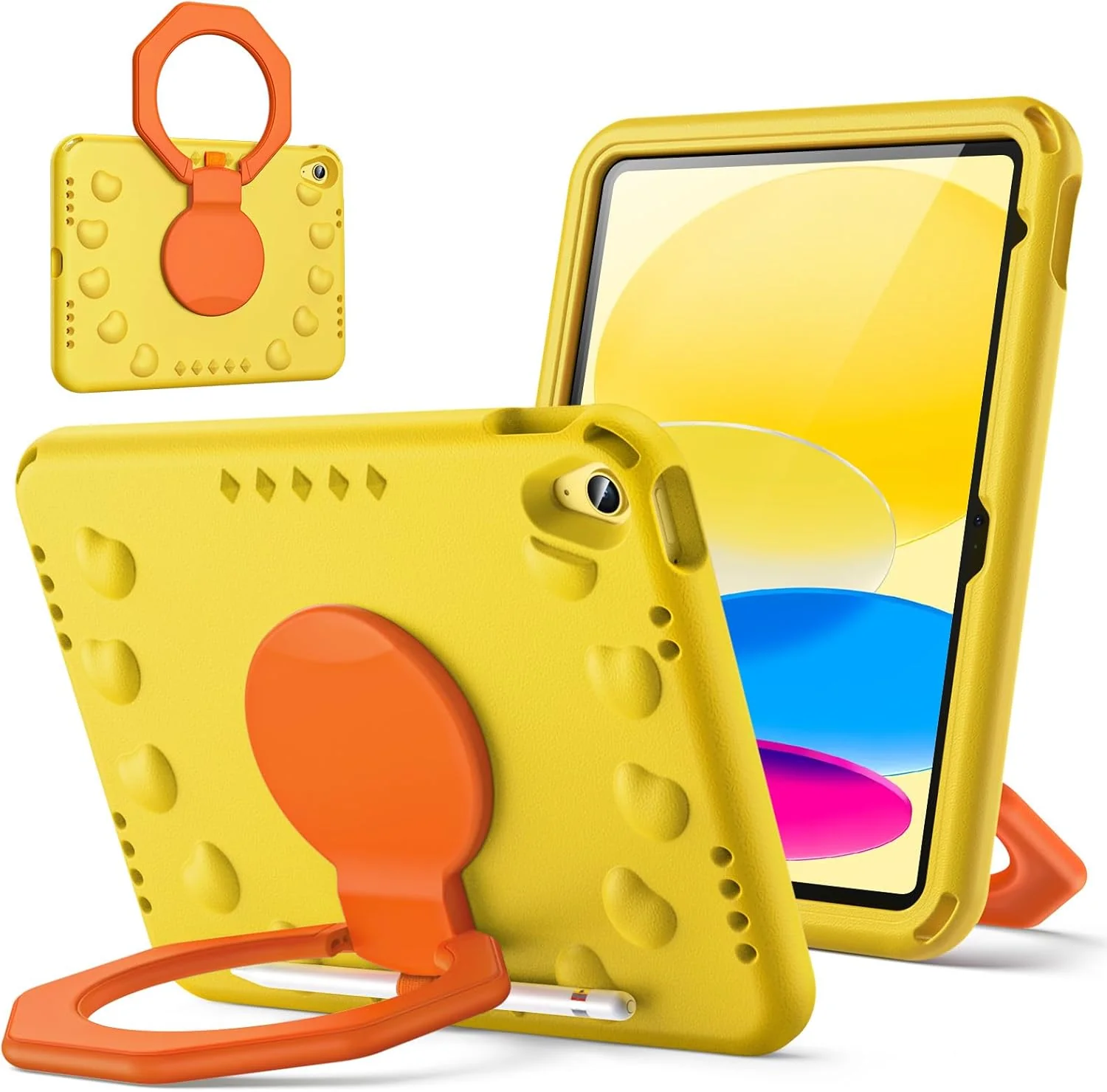 [With Pen Slot][Built-in Stand] Apple iPad 10/11'' 10/11th Gen (2022/2025) EVA Silicone Kids Shockproof Case - Image 10
