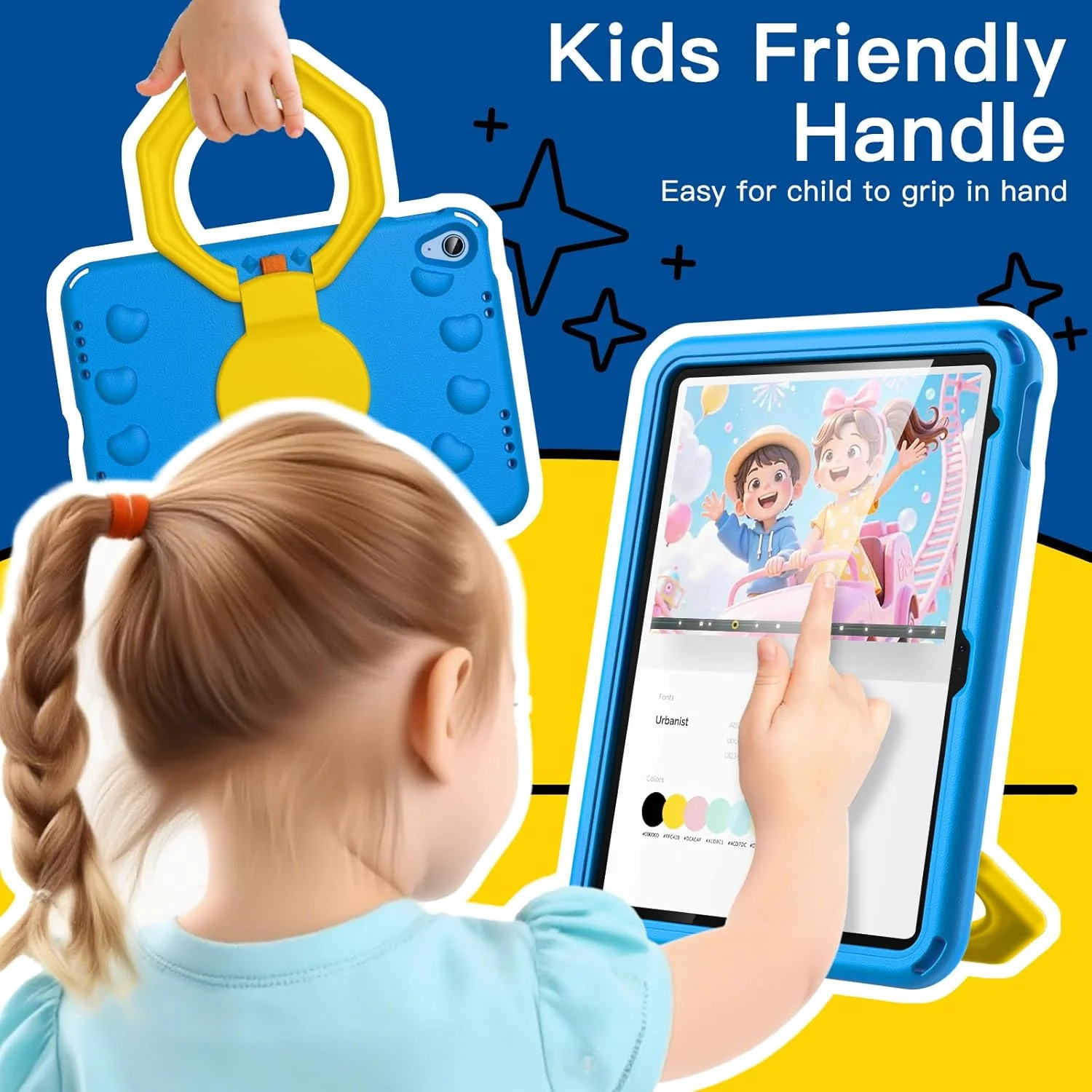 [With Pen Slot][Built-in Stand] Apple iPad 10/11'' 10/11th Gen (2022/2025) EVA Silicone Kids Shockproof Case - Image 2