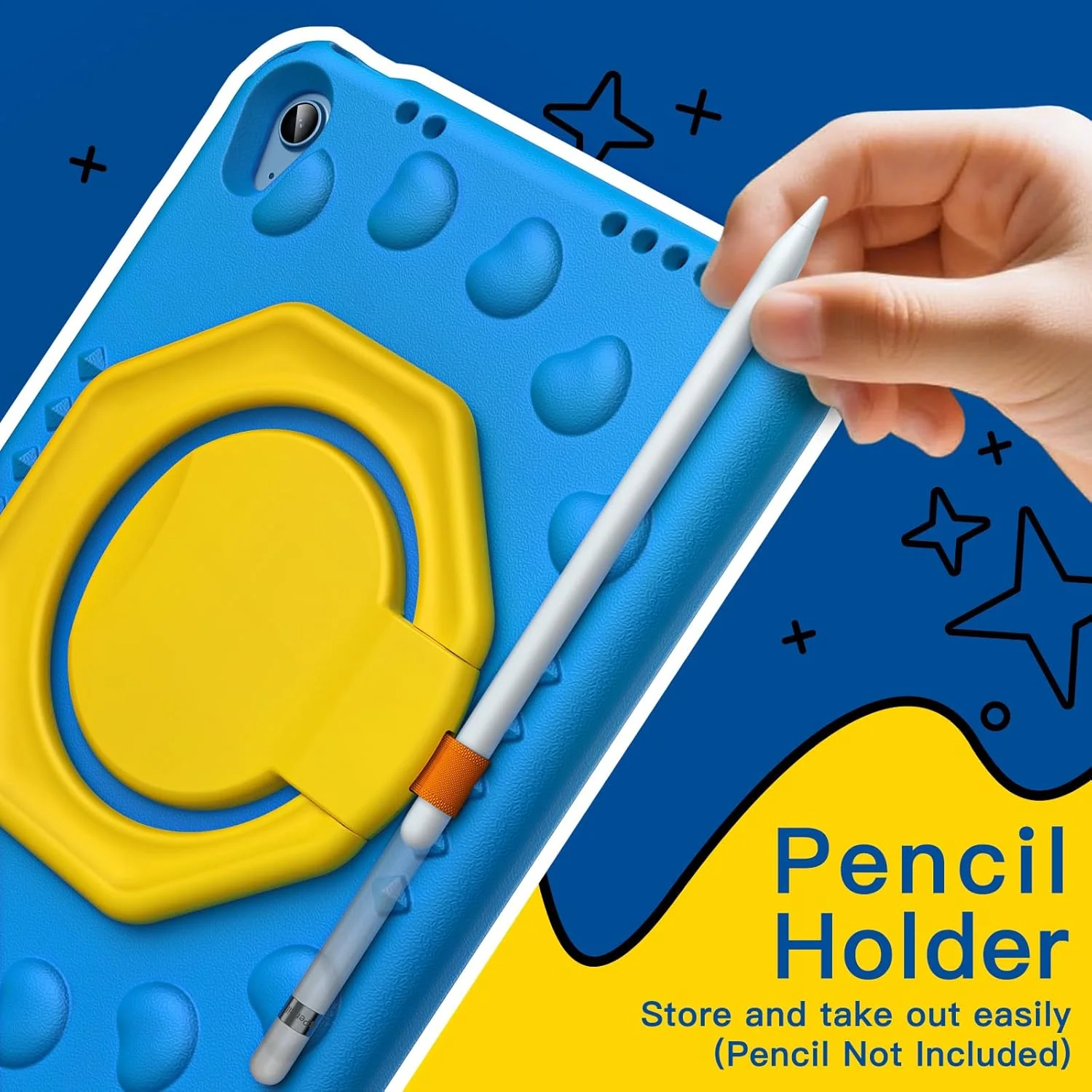 [With Pen Slot][Built-in Stand] Apple iPad 10/11'' 10/11th Gen (2022/2025) EVA Silicone Kids Shockproof Case - Image 3
