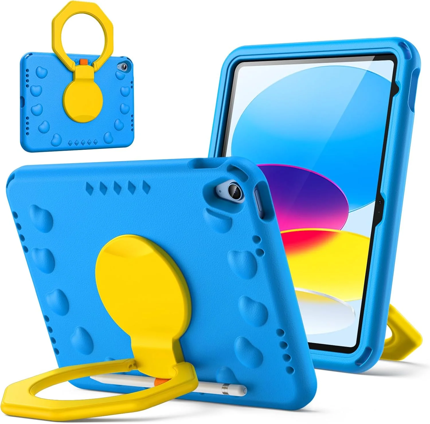 [With Pen Slot][Built-in Stand] Apple iPad 10/11'' 10/11th Gen (2022/2025) EVA Silicone Kids Shockproof Case - Image 7