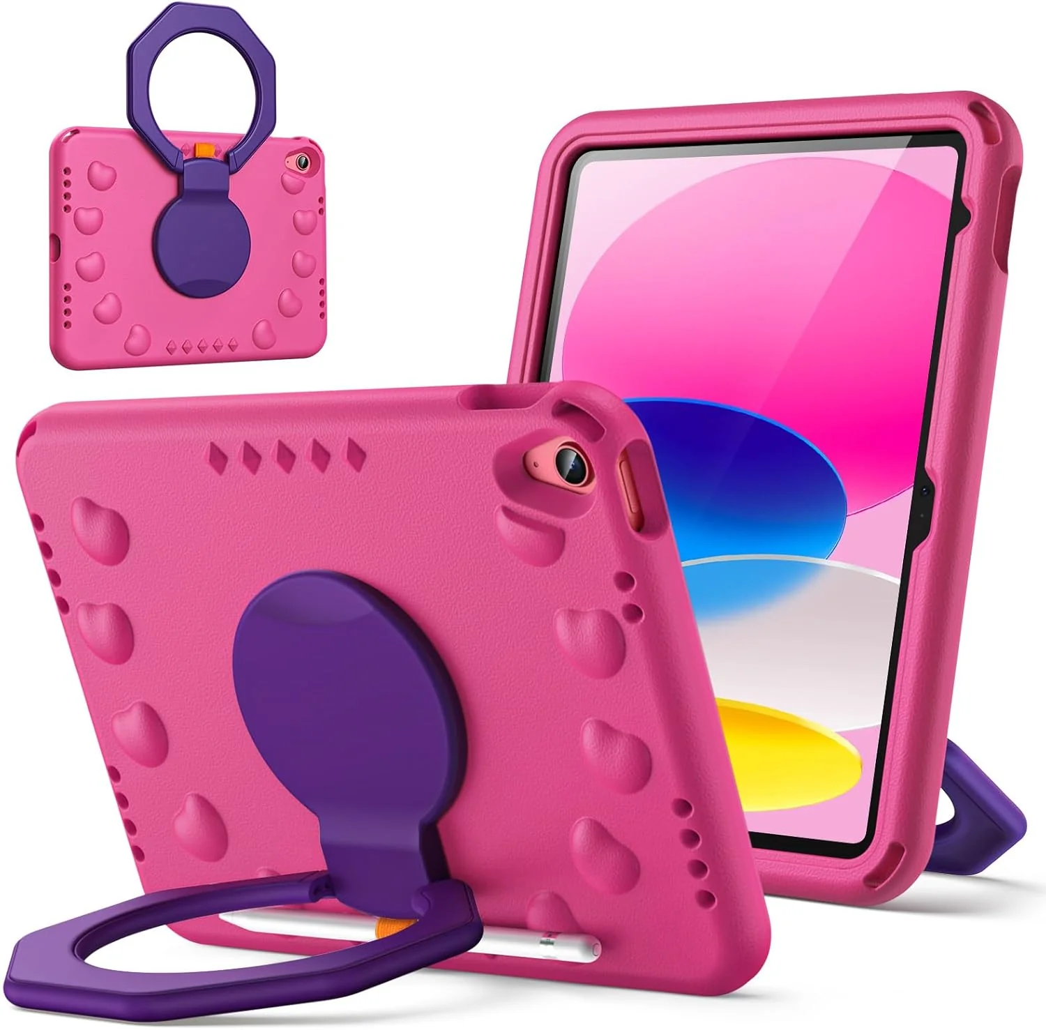 [With Pen Slot][Built-in Stand] Apple iPad 10/11'' 10/11th Gen (2022/2025) EVA Silicone Kids Shockproof Case - Image 8