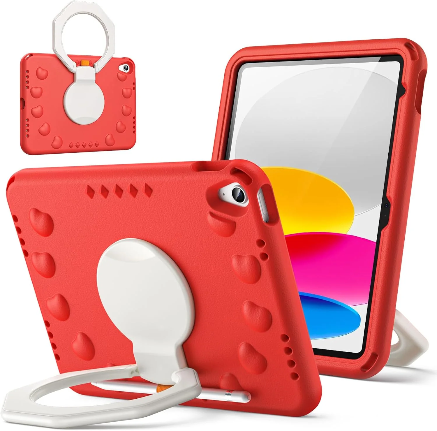 [With Pen Slot][Built-in Stand] Apple iPad 10/11'' 10/11th Gen (2022/2025) EVA Silicone Kids Shockproof Case - Image 9