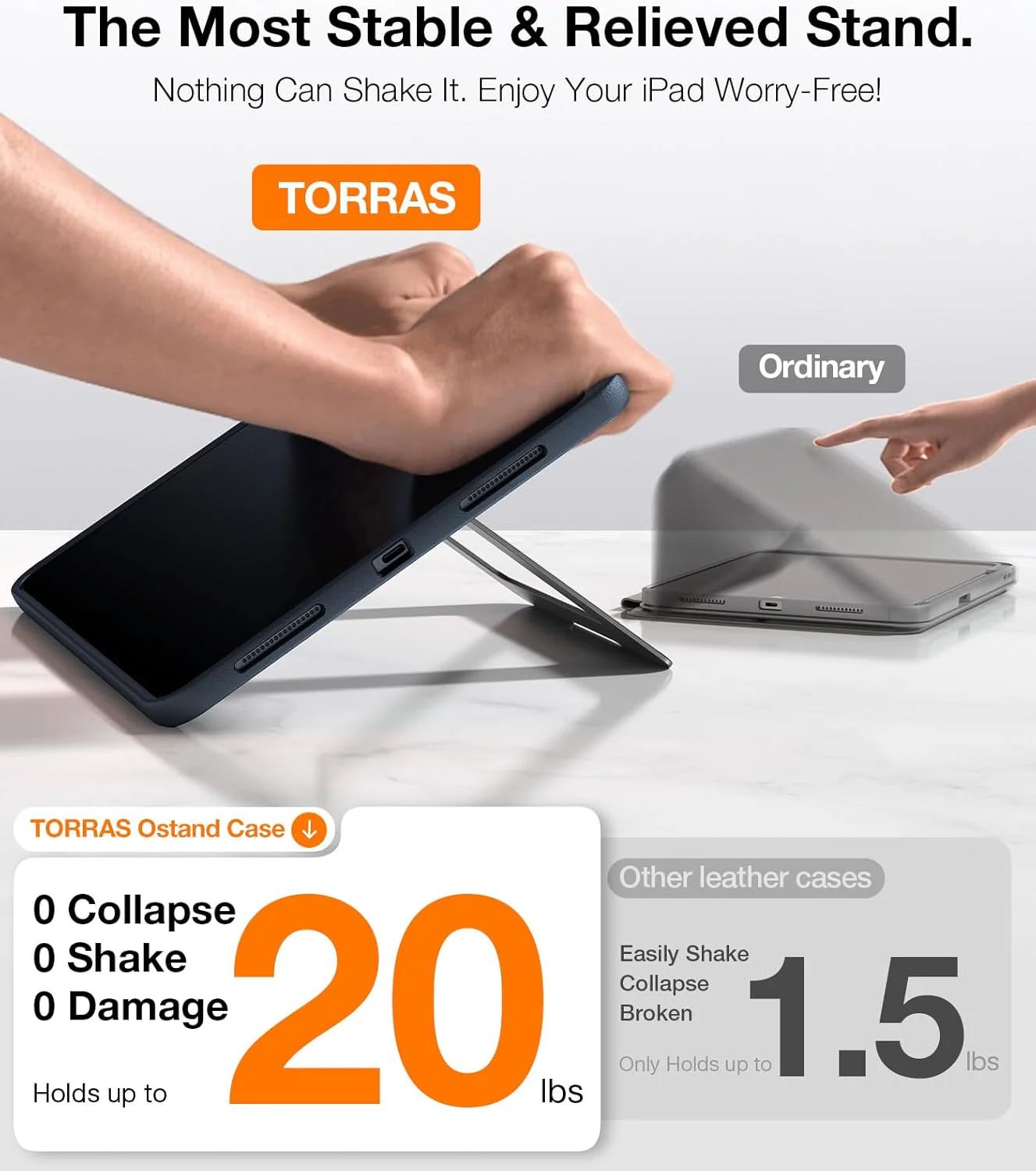 [With Pen Slot][Built-in Stand] Apple iPad Mini 6/7 8.3'' 6/7th Gen (2021/2024) - TORRAS Acrylic Full Cover Military Grade Heavy Duty Series Case - Image 5
