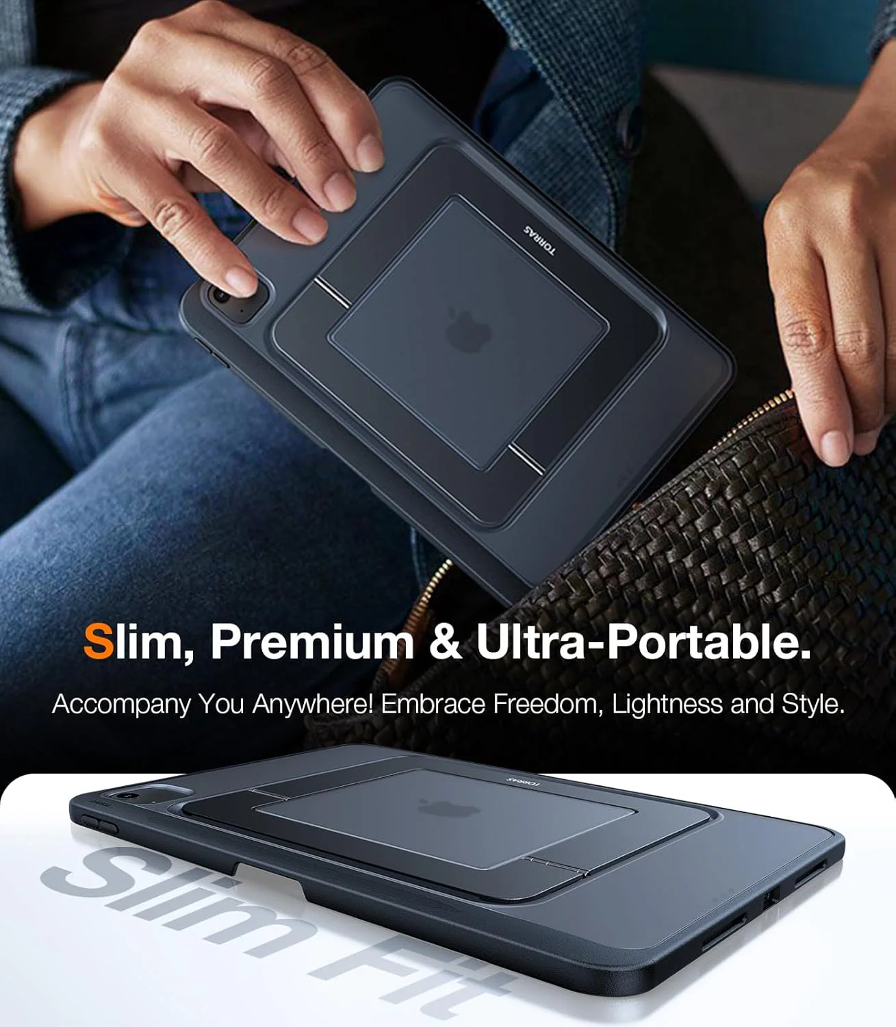 [With Pen Slot][Built-in Stand] Apple iPad Mini 6/7 8.3'' 6/7th Gen (2021/2024) - TORRAS Acrylic Full Cover Military Grade Heavy Duty Series Case - Image 8