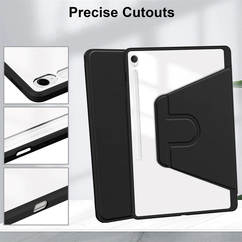 [With Pen Slot] Samsung Galaxy Tab A11 (2025) 8.7" - 360 Degree Rotating Magnetic Flip Cover Case - Image 4