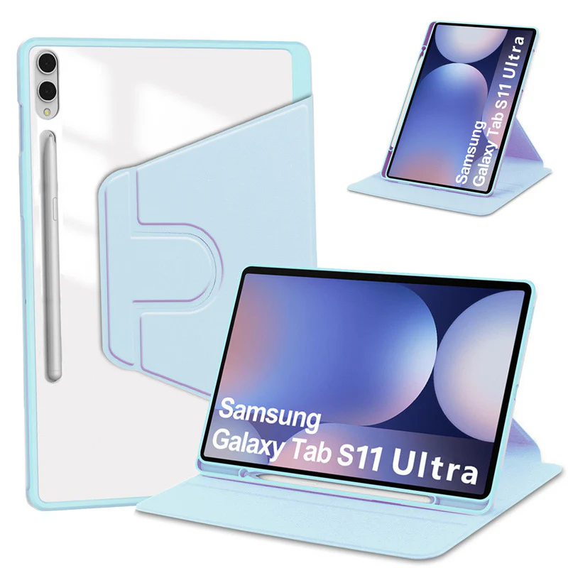 [With Pen Slot] Samsung Galaxy Tab S11 Ultra (2025) 14.6" - 360 Degree Rotating Flip Cover Case