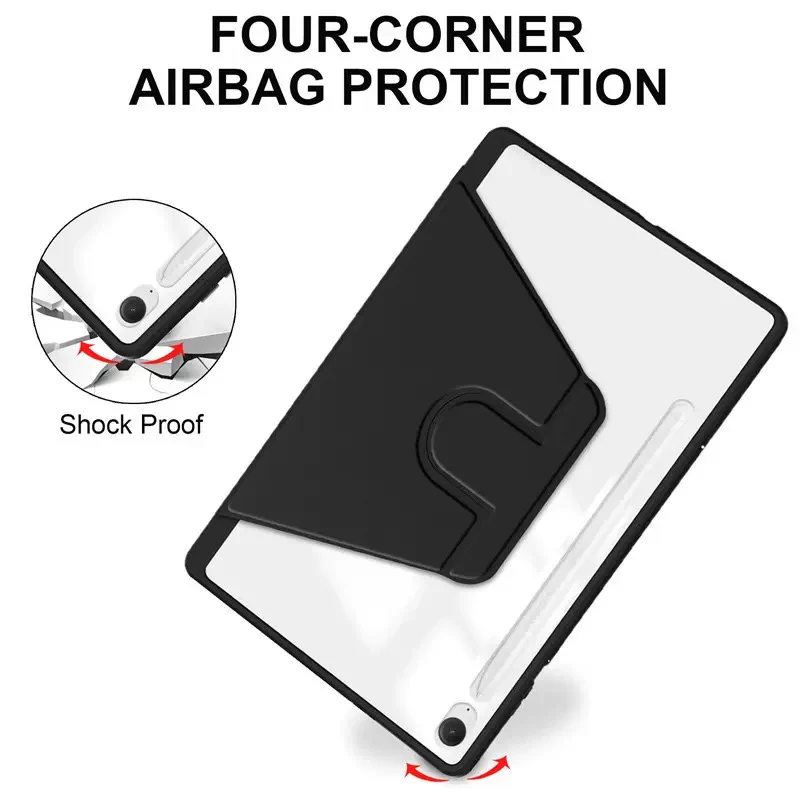 [With Pen Slot] Samsung Galaxy Tab S11 (2025) 11" - 360 Degree Rotating Magnetic Flip Cover Case - Image 5