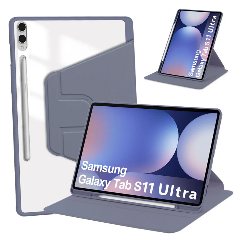 [With Pen Slot] Samsung Galaxy Tab S11 Ultra (2025) 14.6" - 360 Degree Rotating Flip Cover Case - Image 3