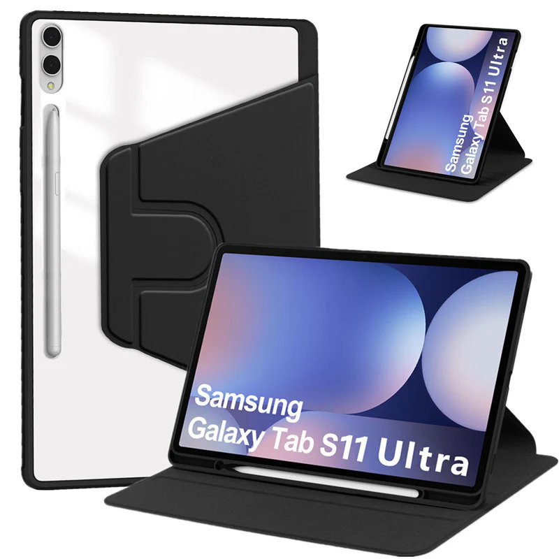 [With Pen Slot] Samsung Galaxy Tab S11 Ultra (2025) 14.6" - 360 Degree Rotating Flip Cover Case - Image 5