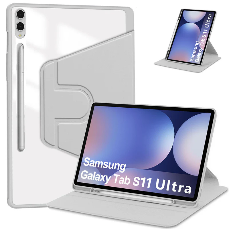 [With Pen Slot] Samsung Galaxy Tab S11 Ultra (2025) 14.6" - 360 Degree Rotating Flip Cover Case - Image 6