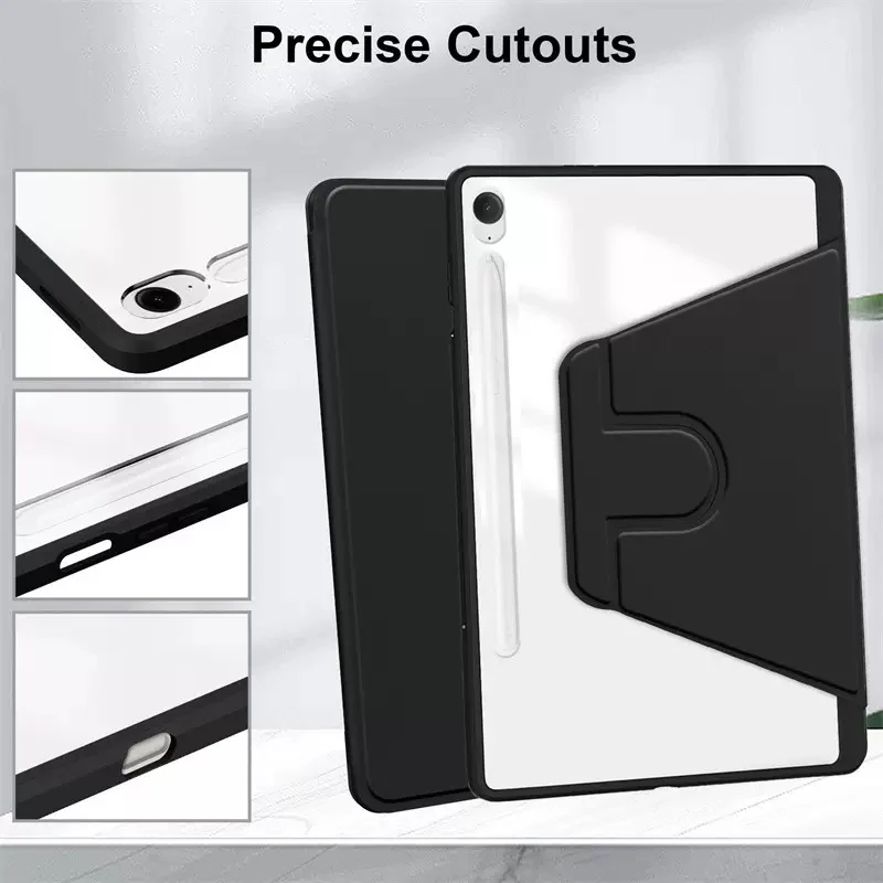 [With Pen Slot] Samsung Galaxy Tab S11 (2025) 11" - 360 Degree Rotating Magnetic Flip Cover Case - Image 4