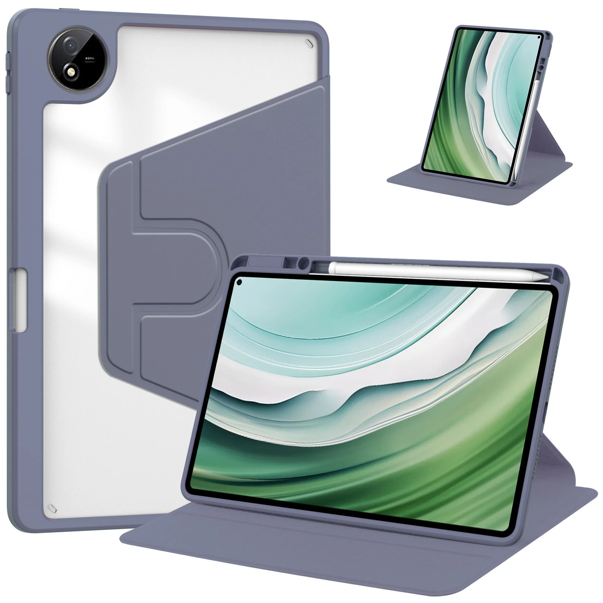 [With Pen Slot] Samsung Galaxy Tab S10 Lite (2025) 10.9" - 360 Degree Rotating Magnetic Flip Cover Case - Image 4