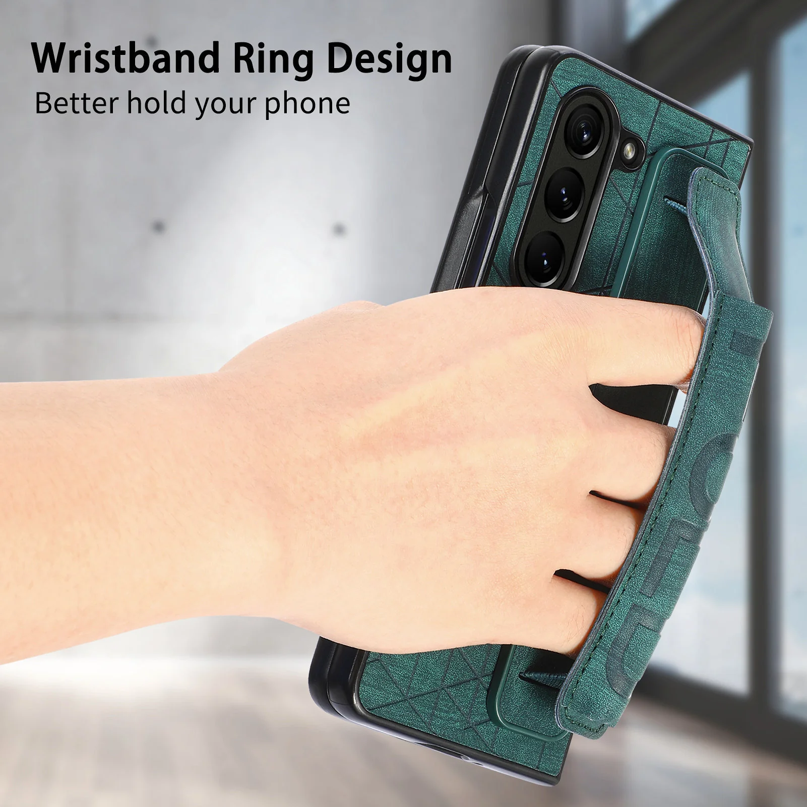 [With Pen Slot] Samsung Galaxy Z Fold5 (SM-F946) Foldable Vegan Leather Shockproof Case - Image 13