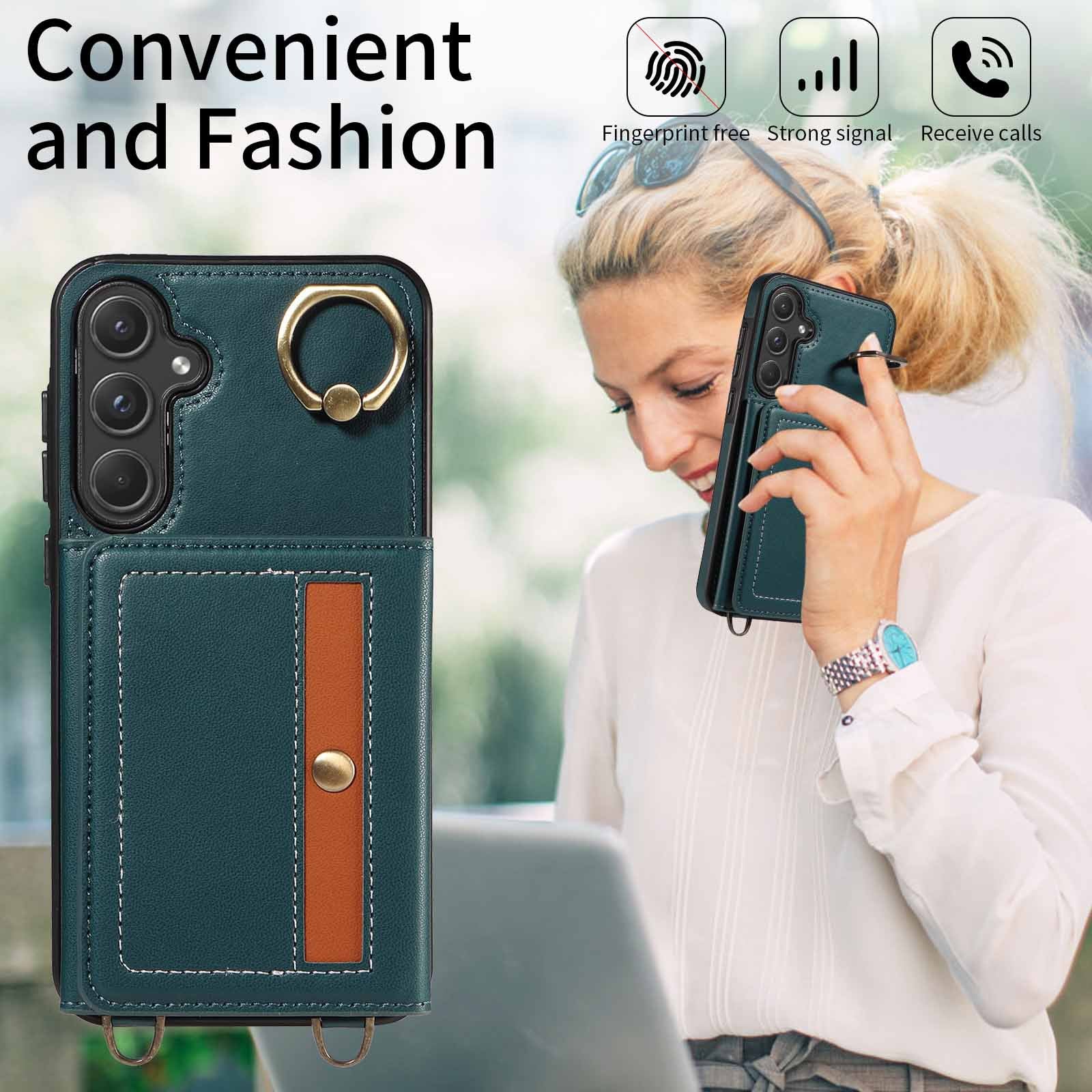 [With Ring Bracket][With Card Holder] Samsung S24/Plus/Ultra - Two-tone PU Leather Wallet Series Case - Image 11