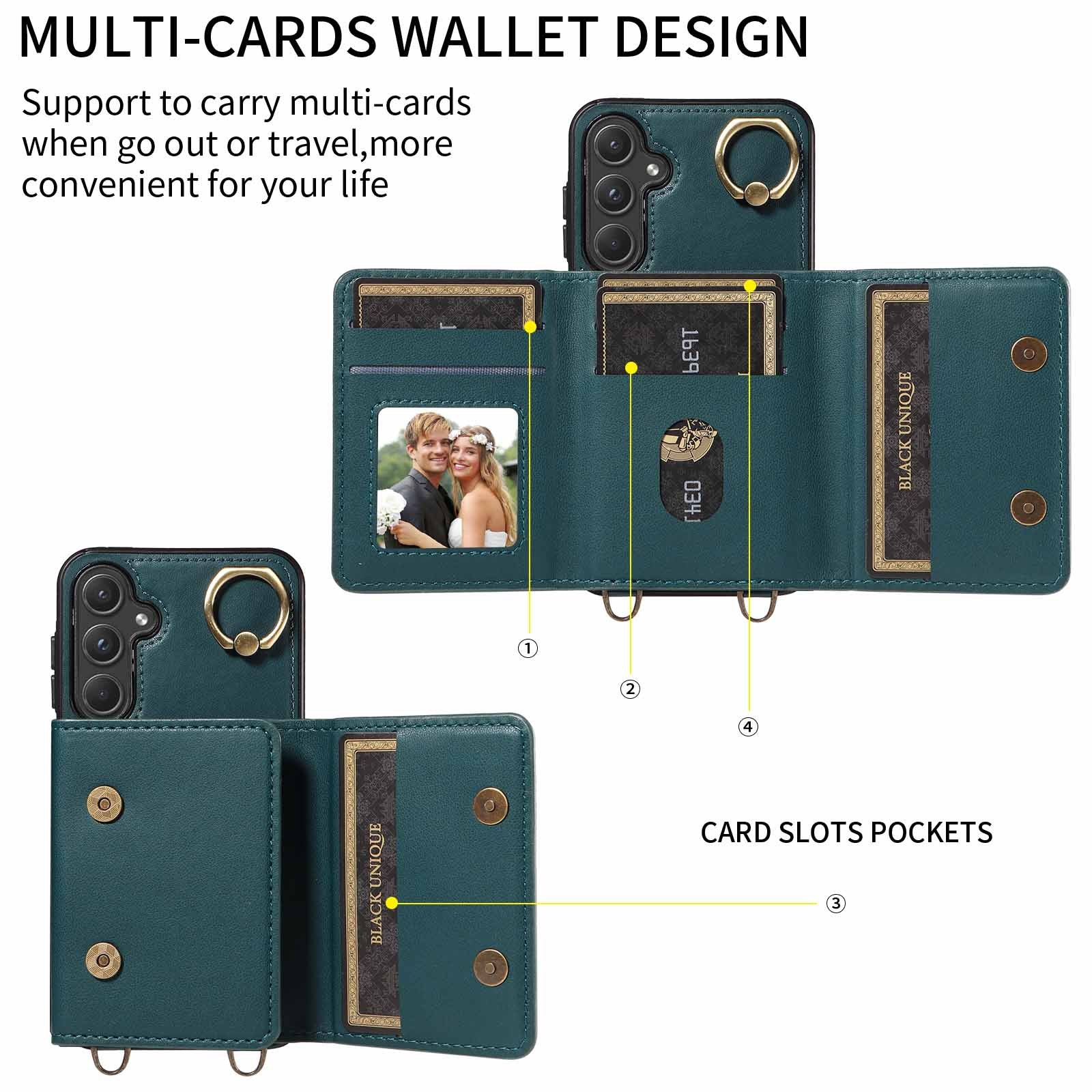 [With Ring Bracket][With Card Holder] Samsung S24/Plus/Ultra - Two-tone PU Leather Wallet Series Case - Image 6