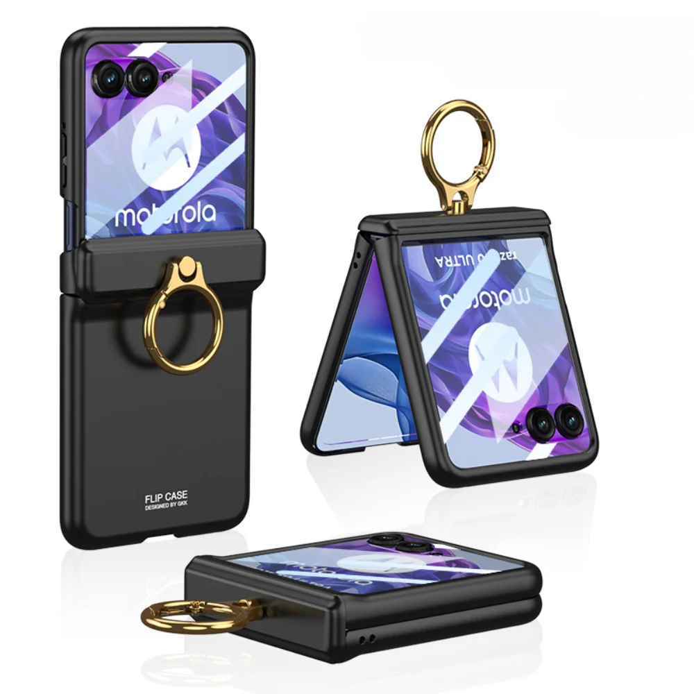 [With Ring Stand] Motorola Razr 50/Ultra - Magnetic Hinge Shockproof Phone Case - Image 2