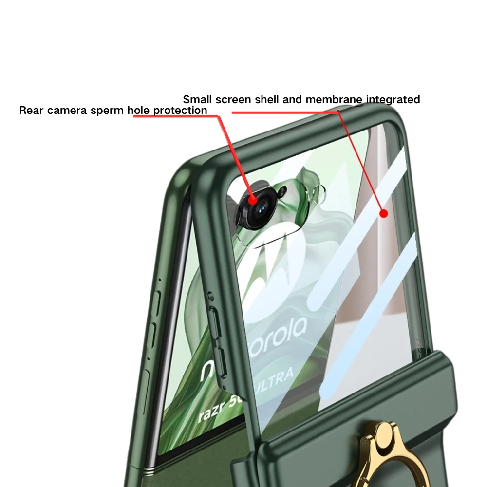 [With Ring Stand] Motorola Razr 50/Ultra - Magnetic Hinge Shockproof Phone Case - Image 5