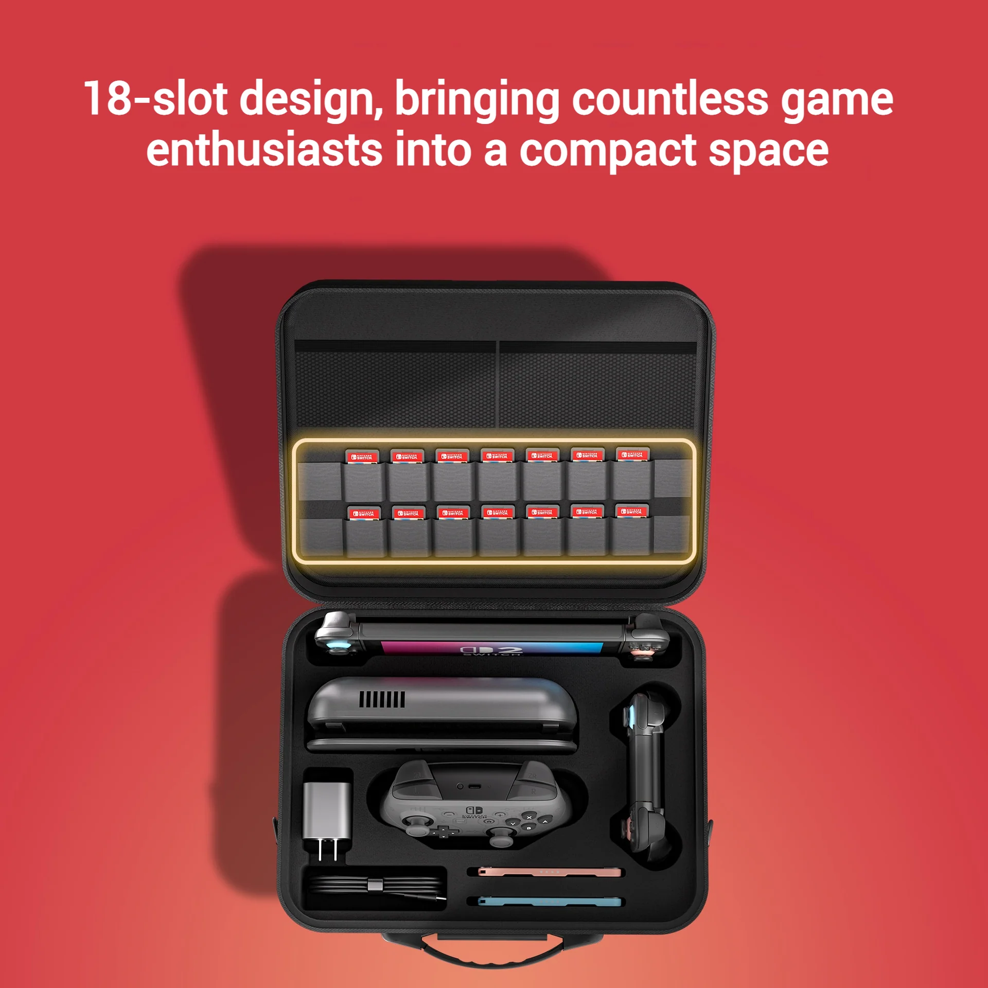 [With Shoulder Strap] Nintendo Switch 2 (2025) Heavy Duty Waterproof All-in-one Multifunction Durable Carry Box Travel Storage Suitcase - Image 2