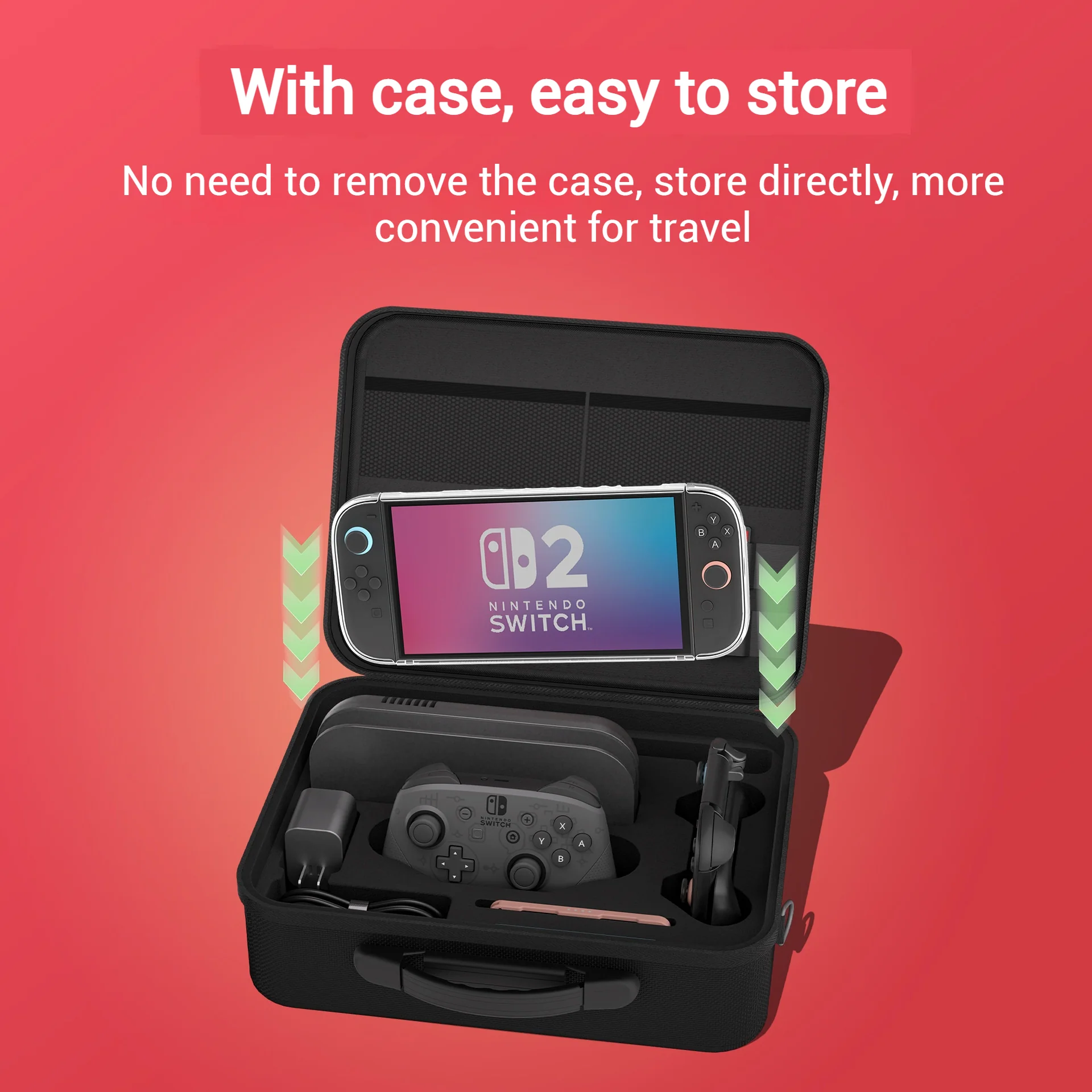 [With Shoulder Strap] Nintendo Switch 2 (2025) Heavy Duty Waterproof All-in-one Multifunction Durable Carry Box Travel Storage Suitcase - Image 5