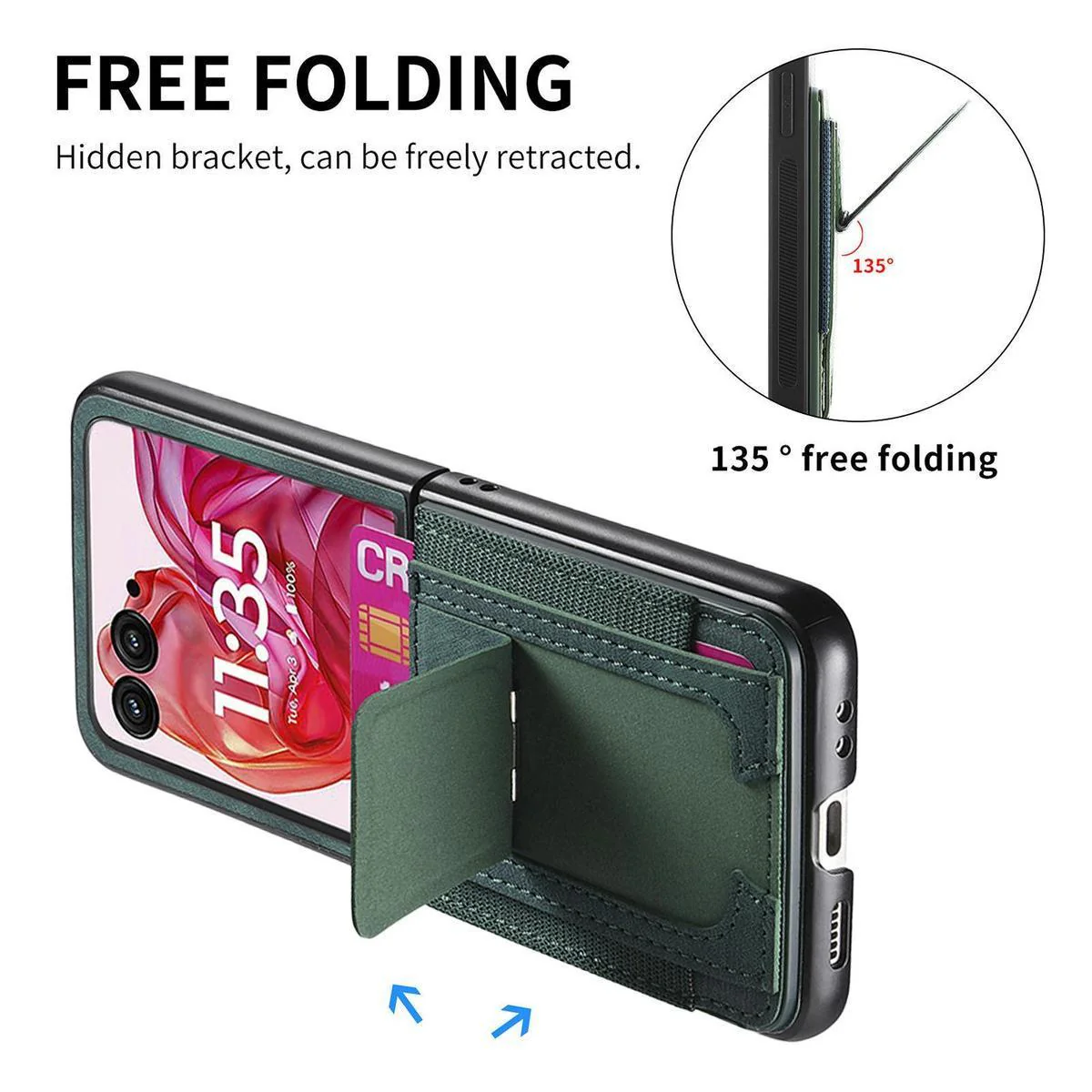[With Stand] Motorola Moto Razr 40/Ultra Anti-drop Protective Flip Case - Image 3