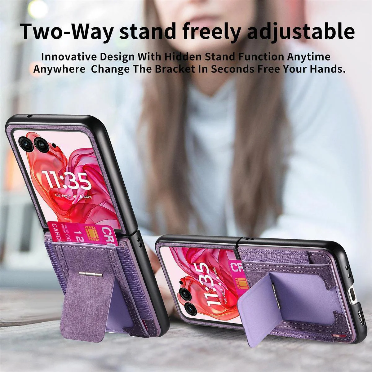 [With Stand] Motorola Moto Razr 40/Ultra Anti-drop Protective Flip Case - Image 8