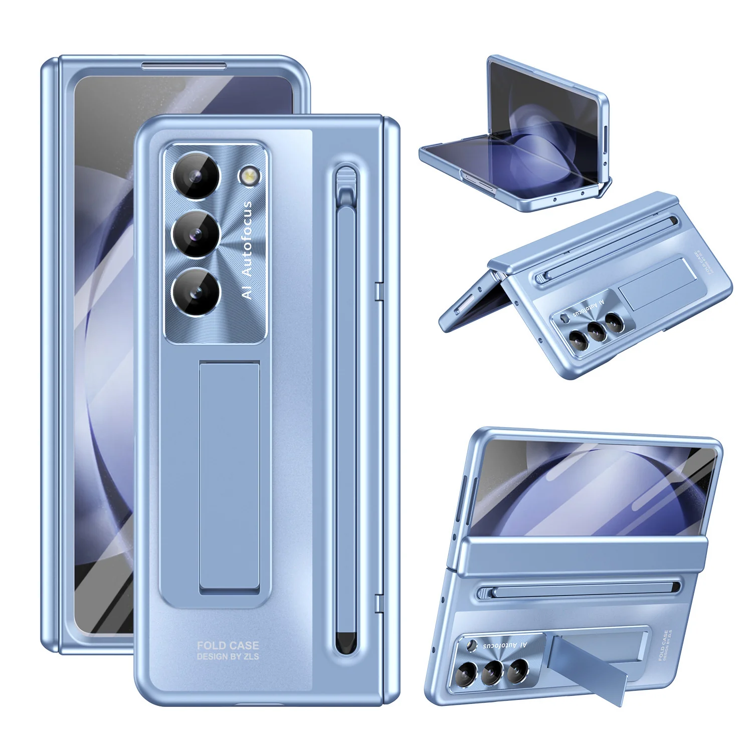 [With Stylus] Samsung Galaxy Z Fold4 (SM-F936) - Shell Membrane Integrated Shockproof Stand Case - Image 2