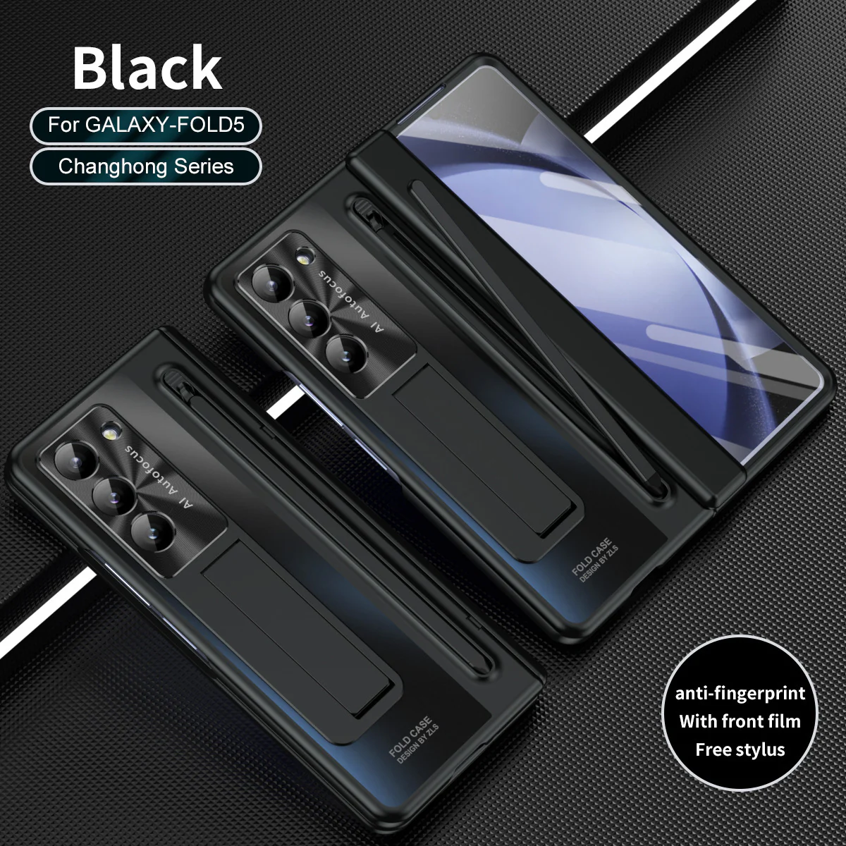 [With Stylus] Samsung Galaxy Z Fold4 (SM-F936) - Shell Membrane Integrated Shockproof Stand Case - Image 3