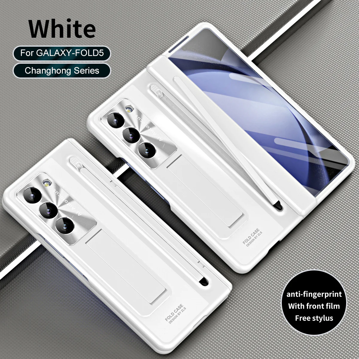 [With Stylus] Samsung Galaxy Z Fold4 (SM-F936) - Shell Membrane Integrated Shockproof Stand Case - Image 5