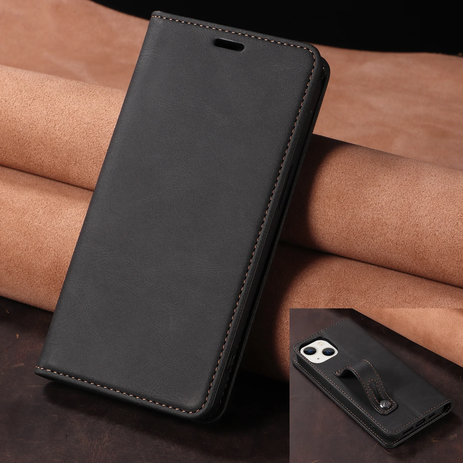 [With Wrist Strap][With Card Slot] Apple iPhone SE4 (2025) Multi-functional Leather Protective Wallet Case - Image 6