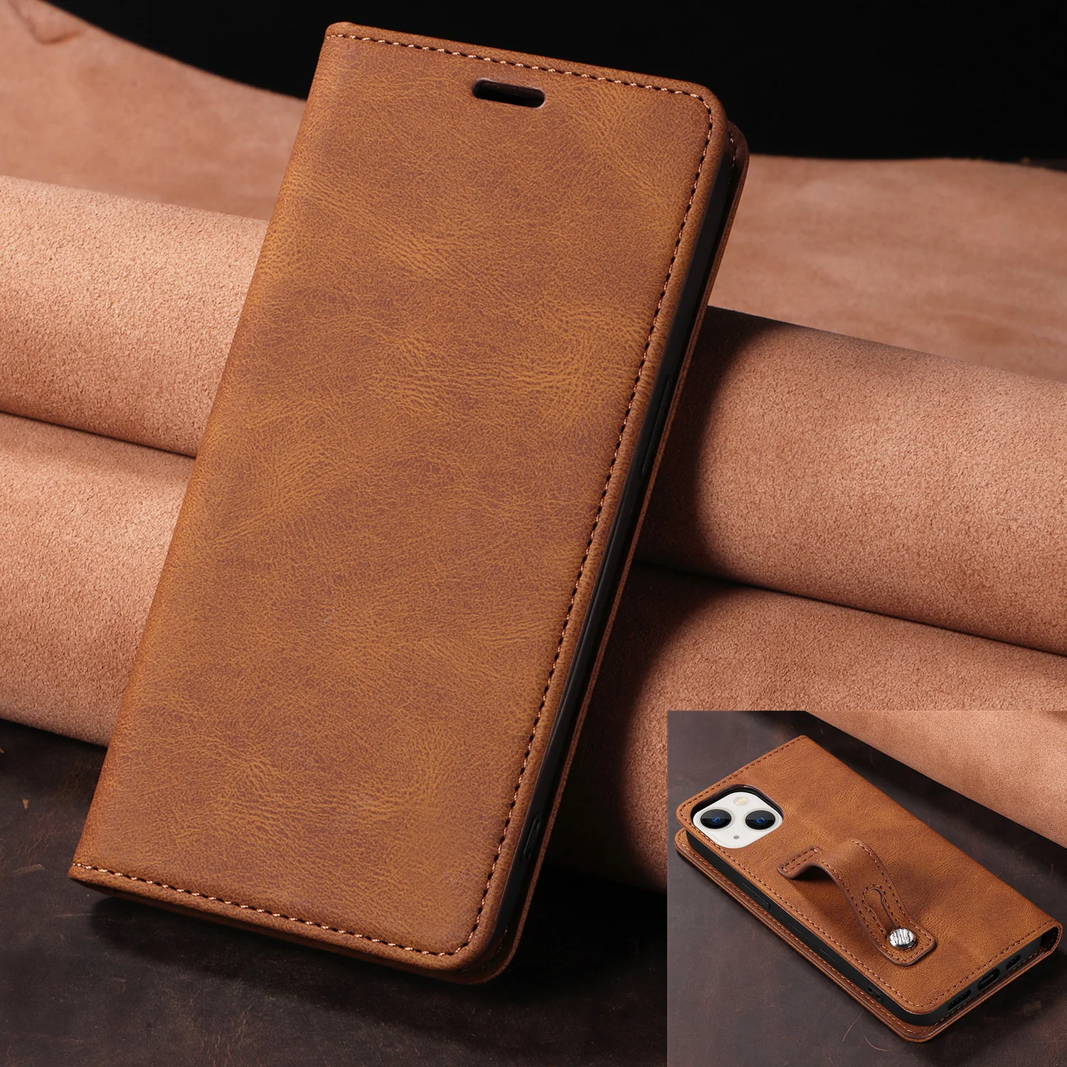 [With Wrist Strap][With Card Slot] Apple iPhone SE4 (2025) Multi-functional Leather Protective Wallet Case - Image 9