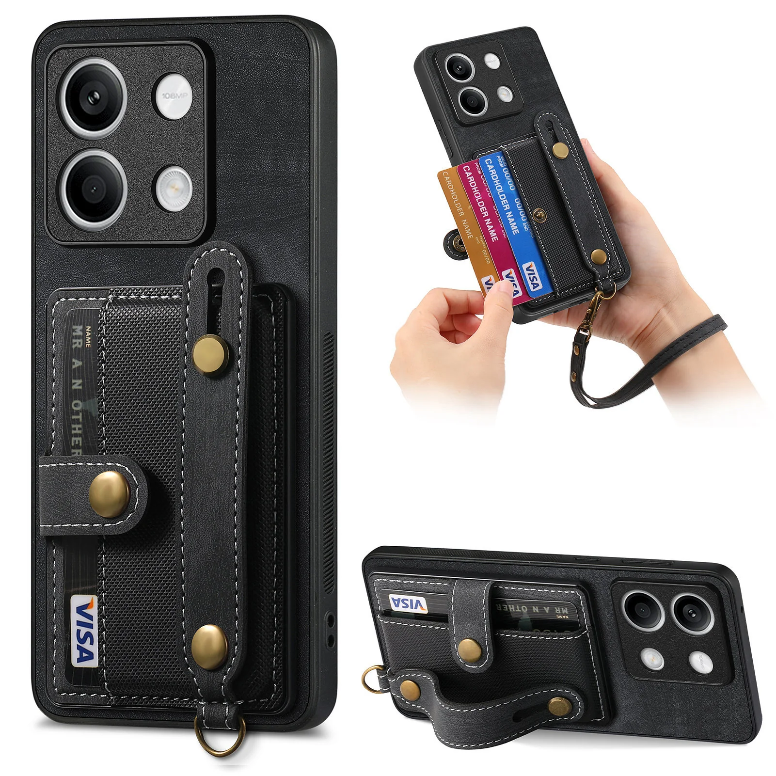 [With Wrist Strap][With Card Slot] Xiaomi Mi 15/Pro Premium Leather Kickstand Shockproof Wallet Series Case - Image 8