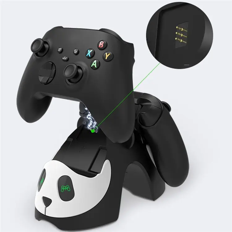 Xbox Controller Charging Station Panda Design Charger Dock with 2 x 1100mAh Battery - Image 2